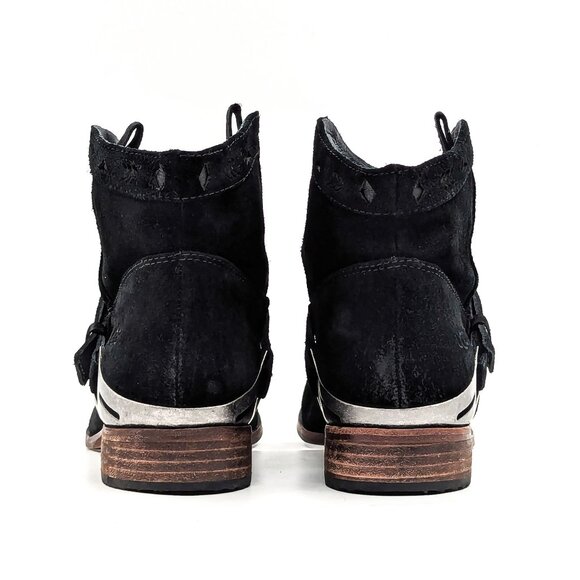 UGG Women Austin Black Suede Moto Buckle Biker Ankle Boots size 10 - Picture 4 of 11